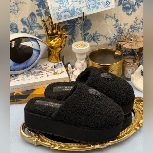 🆕 KURT GEIGER LONDON 🧿 NWOB Kensington Pump Faux-Shearling Slippers, Sz 37 US7 - Picture 7 of 13
